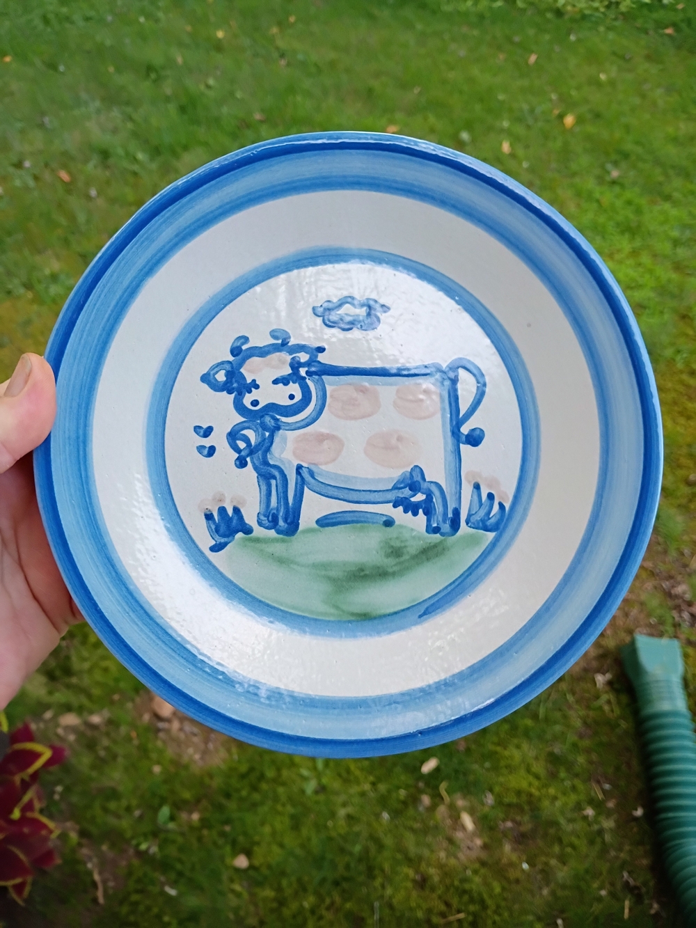 M.A. Hadley 7.5" Salad Dessert Cow Plate Stoneware Signed